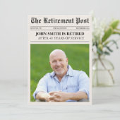 Unique Photo Newspaper Retirement Card (Staand voorkant)