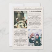 Unique Photo Newspaper Retirement Card (Achterkant)