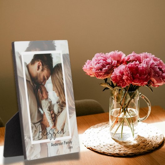 Unique Photo on Photo Tabletop Plaque  Easel Fotoplaat