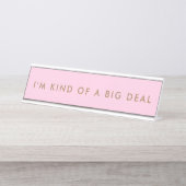 Unique Pink Novelty Funny Desk Naam Bord Bureau Naambordje (Voorkant)