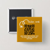 Unique QR code personalized scannable website Vierkante Button 5,1 Cm (Voorkant /achterkant)