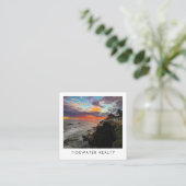 Unique Real Estate Agent Rocks Ocean Beach Photo Vierkante Visitekaartje (Staand voorkant)