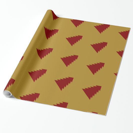 UNIQUE RED GOLD CHRISTMAS TREE WRAP CADEAUPAPIER (Uitgerold)