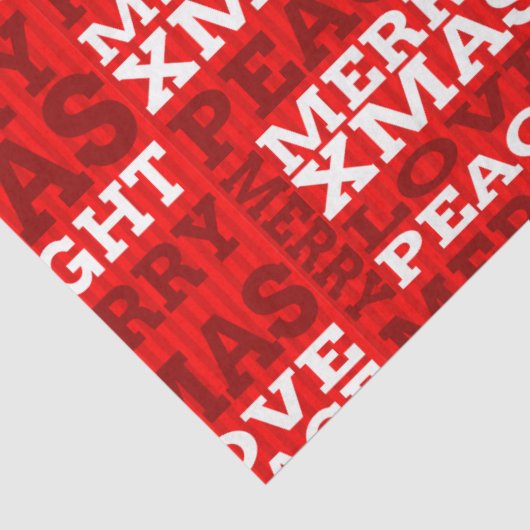 Unique Red Non-Traditional Christmas Script  Tissuepapier (Detail)