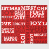 Unique Red Non-Traditional Merry Christmas Script Cadeaupapier (Vlak)