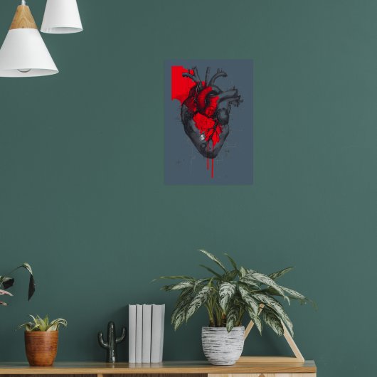 Unique Red Splatter Human Heart Poster Art (Woonkamer 1)