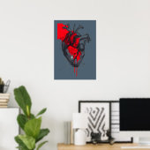 Unique Red Splatter Human Heart Poster Art (Thuiskantoor)