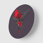 Unique Red Splatter Human Heart Wall Clock Ronde Klok (Hoek)
