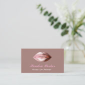 Unique Rose Gold Lips Makeup Artist  Visitekaartje (Staand voorkant)