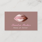 Unique Rose Gold Lips Makeup Artist  Visitekaartje (Voorkant)