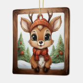 Unique Rustic Christmas Reindeer Lover Gift 🦌🎄 Keramisch Ornament (Links)
