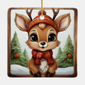Unique Rustic Christmas Reindeer Lover Gift 🦌🎄 Keramisch Ornament (Achterkant)