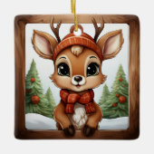 Unique Rustic Christmas Reindeer Lover Gift 🦌🎄 Keramisch Ornament (Voorkant)