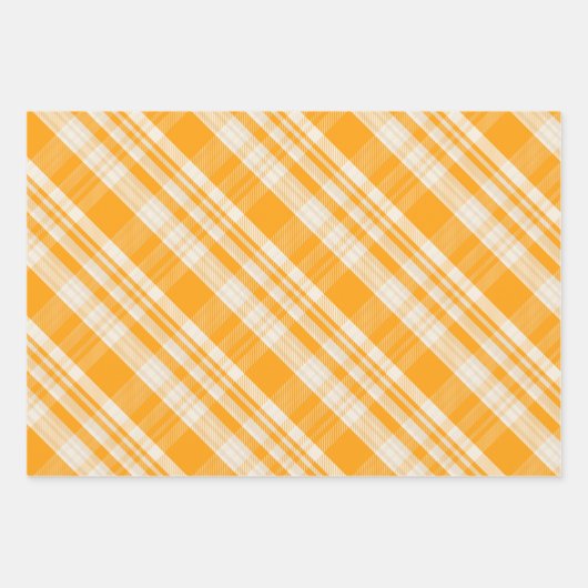Unique Rustic Country Yellow & Cream Plaid Inpakpapier Vel (Voorkant)