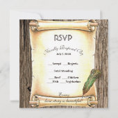 Unique Scroll & Feather Pen Wedding  Kaart (Achterkant)