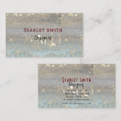 Unique sea green glittery marble effect visitekaartje (Voorkant / Achterkant)