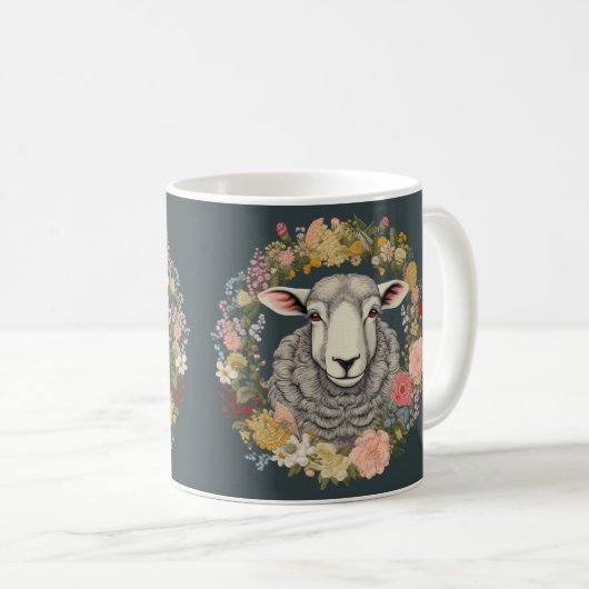 Unique Sheep Mok: Perfect cadeau voor Dierenvriend Koffiemok (Voorkant rechts)