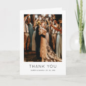 Unique Simple Photo QR Code Wedding Folded Bedankkaart (Voorkant)