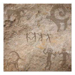 Unique Southwest Petroglyph Native Paintings Perfect Poster