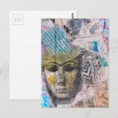 Unique Stone face Abstract Mix Media Collage Briefkaart (Voorkant / Achterkant)