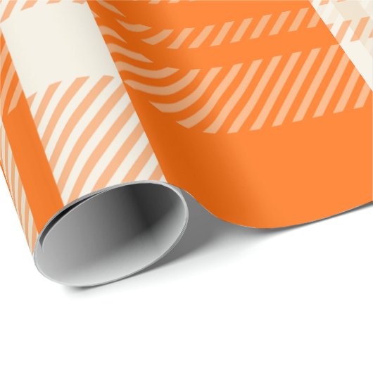 Unique & Stunning Orange & Cream Color Combo Plaid Cadeaupapier (Rol Hoek)