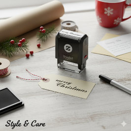 Unique Stylish Merry Christmas Script Zelfinktende Stempel