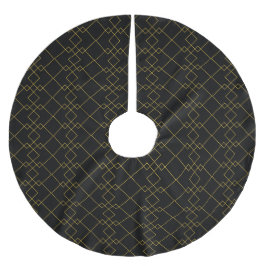 Unique Stylish Metallic Gold Box Pattern Black Kerstboom Rok