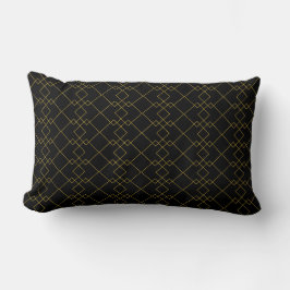 Unique Stylish Metallic Gold Box Pattern Black Kussen