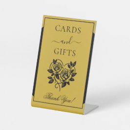 Unique Stylish Party Cards & Gifts Metallic Gold Reclamebord Met Voetstuk