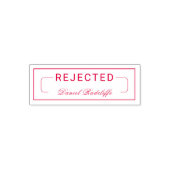 Unique Stylish 'REJECTED' with Custom Signature Zelfinktende Stempel (Design)