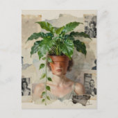 Unique Surreal Flower Pot Woman Briefkaart (Voorkant)