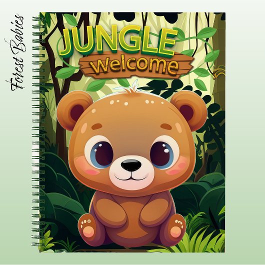 Unique Teddy Bear Whimsical Fun Cartoon Graphic 🐻 Notitieboek