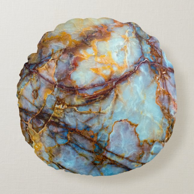 unique texture of natural stone - marble, onyx, gr rond kussen (Voorkant)