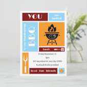 Unique Thanksgiving BBQ Invitation Kaart (Staand voorkant)