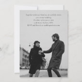 Unique Trendy Black White Large Photos Wedding Kaart (Achterkant)