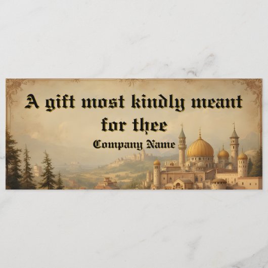 Unique Vintage Medieval Gift Certificate Save The Date (Voorkant)