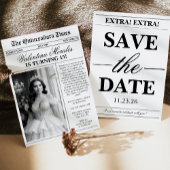 Unique Vintage Newspaper Photo Quinceanera Kaart