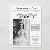 Unique Vintage Newspaper Photo Quinceanera Kaart (Voorkant)