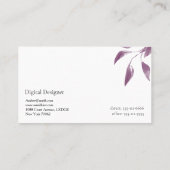 Unique Watercolor Modern Business Card | Artistic  Visitekaartje (Achterkant)