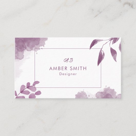 Unique Watercolor Modern Business Card | Artistic  Visitekaartje (Voorkant)