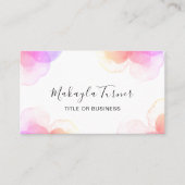 Unique Watercolor Pastel Floral Visitekaartje (Voorkant)