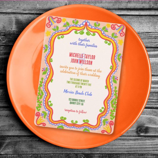 Unique Whimsical Floral Quirky Doodle Hand Drawn  Kaart