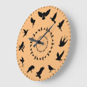 Unique Wild Bird Black Silhouettes Themed Grote Klok (Hoek)