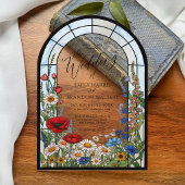 Unique Wildflower Stained Glass Arch Wedding Acryl Uitnodigingen