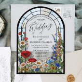 Unique Wildflower Stained Glass Arch Wedding Acryl Uitnodigingen