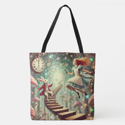Unique Wonderland Art Alice Rabbit Hole Tote Bag (Voorkant)