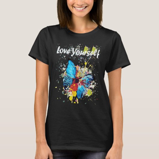 Uniqueartone Butterfly Love Yourself T-shirt (Voorkant)