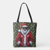 Uniquely Black Santa Large Shoulder Tote Bag (Achterkant)