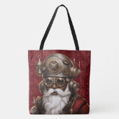 Uniquely Black Steampunk Santa Large Shoulder Tote Bag (Voorkant)