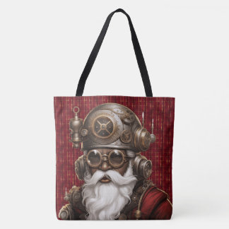 Uniquely Black Steampunk Santa Large Shoulder Tote Tote Bag